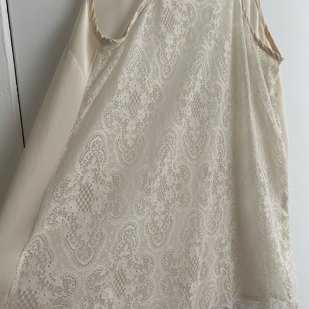 Cream Silk Racer Back Top - Picture 4 of 5
